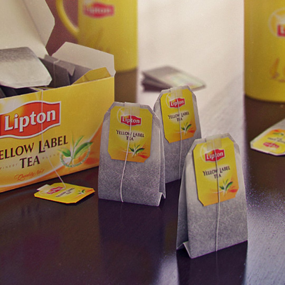 3d Model Of Lipton Yellow Label Tea