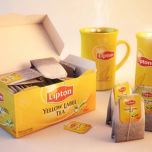3d model of lipton yellow label tea