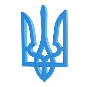 3D Ukraine Emblem Trident gerb Subdivision ready 3D model 3D model model