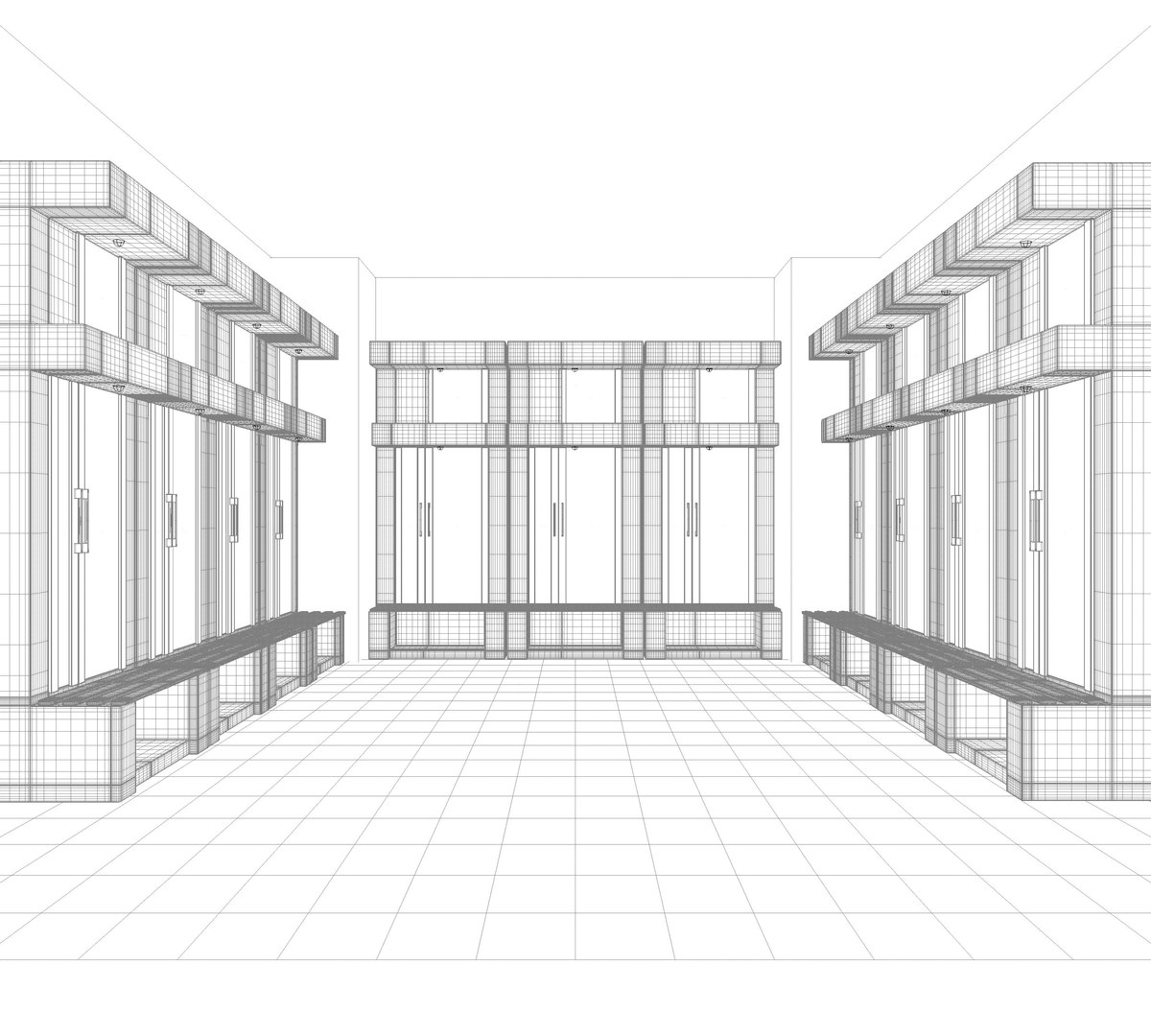 Sports Change Locker Room 3D Model - TurboSquid 2137181