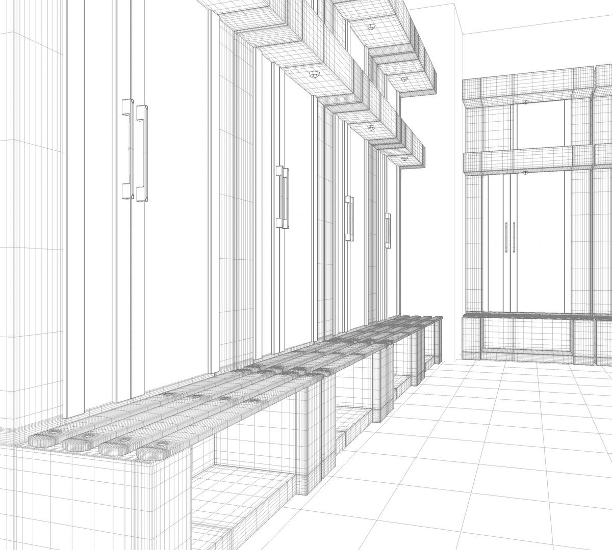 Sports Change Locker Room 3D Model - TurboSquid 2137181