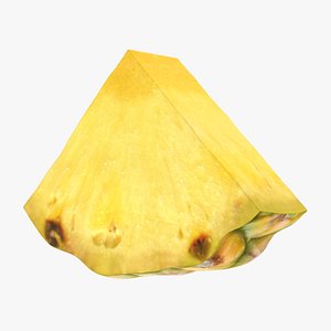 realistic slice pineapple 01 3D
