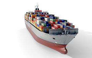 3D Cargo container ship 300m model