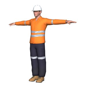 mining construction worker 3D model