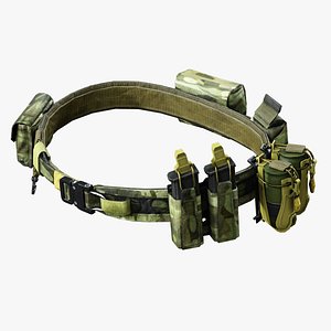 Camouflage Tactical Combat Belt with Utility Pouches
