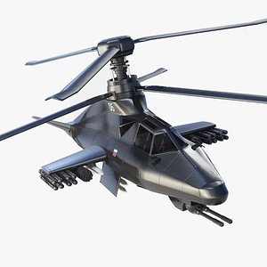 3D ka-58 black ghost attack helicopter
