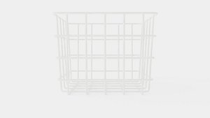 Small Metal Storage Basket White 3D model