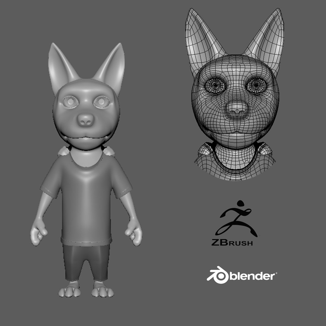 Cartoon Young-Wolf- Base Mesh 3D Model - TurboSquid 2182753