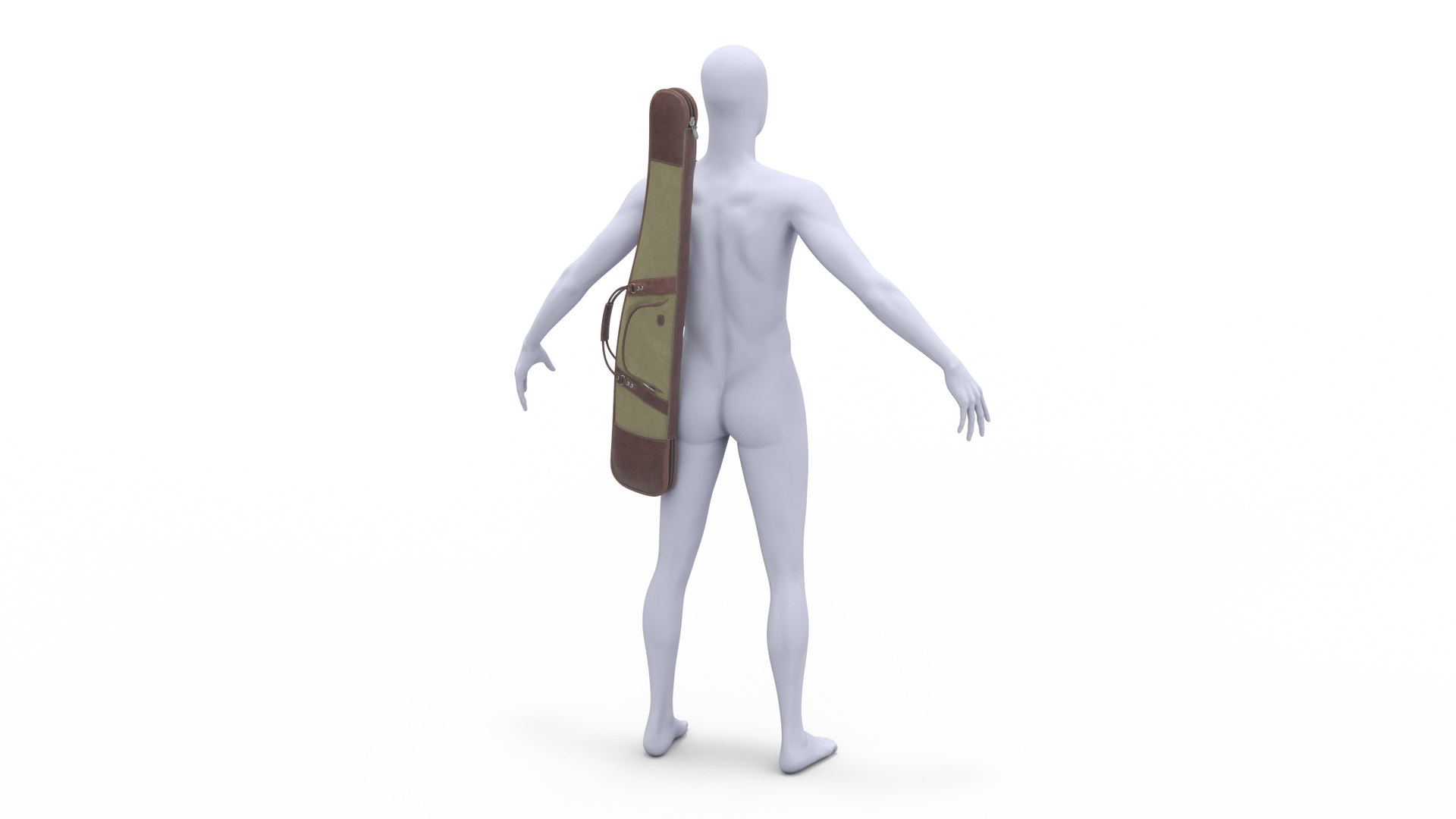 Hunter Gun Case on Mannequin 3D model preview