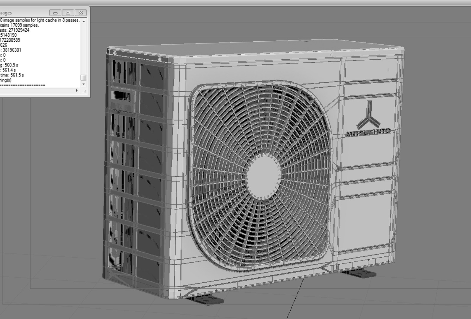 3d model mitsushito air conditioner block