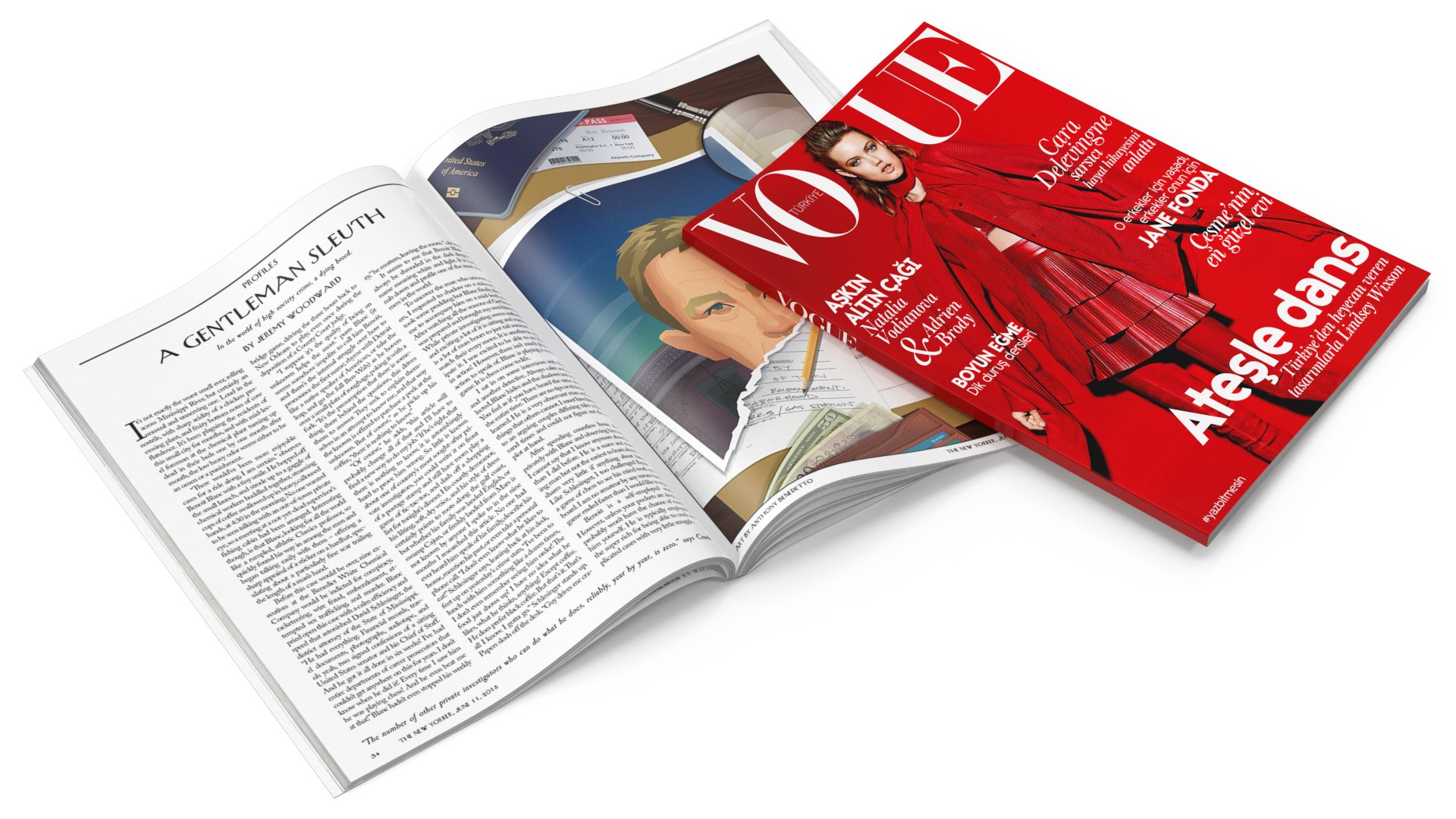 Vogue and New Yorker Magazines 3D model preview