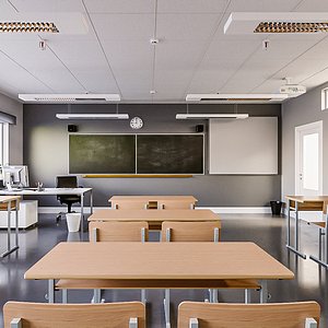 3d Classroom Interior Scene
