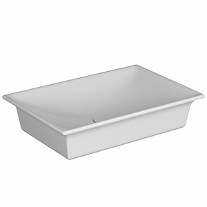 table wash basin rectangle 3D model