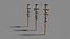 postes de alambre eléctrico con texturas pbr