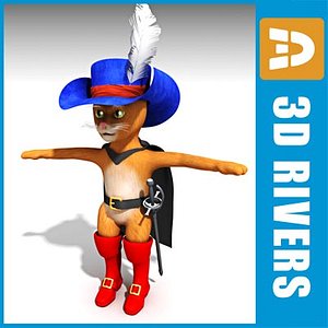 puss boots character 3d obj