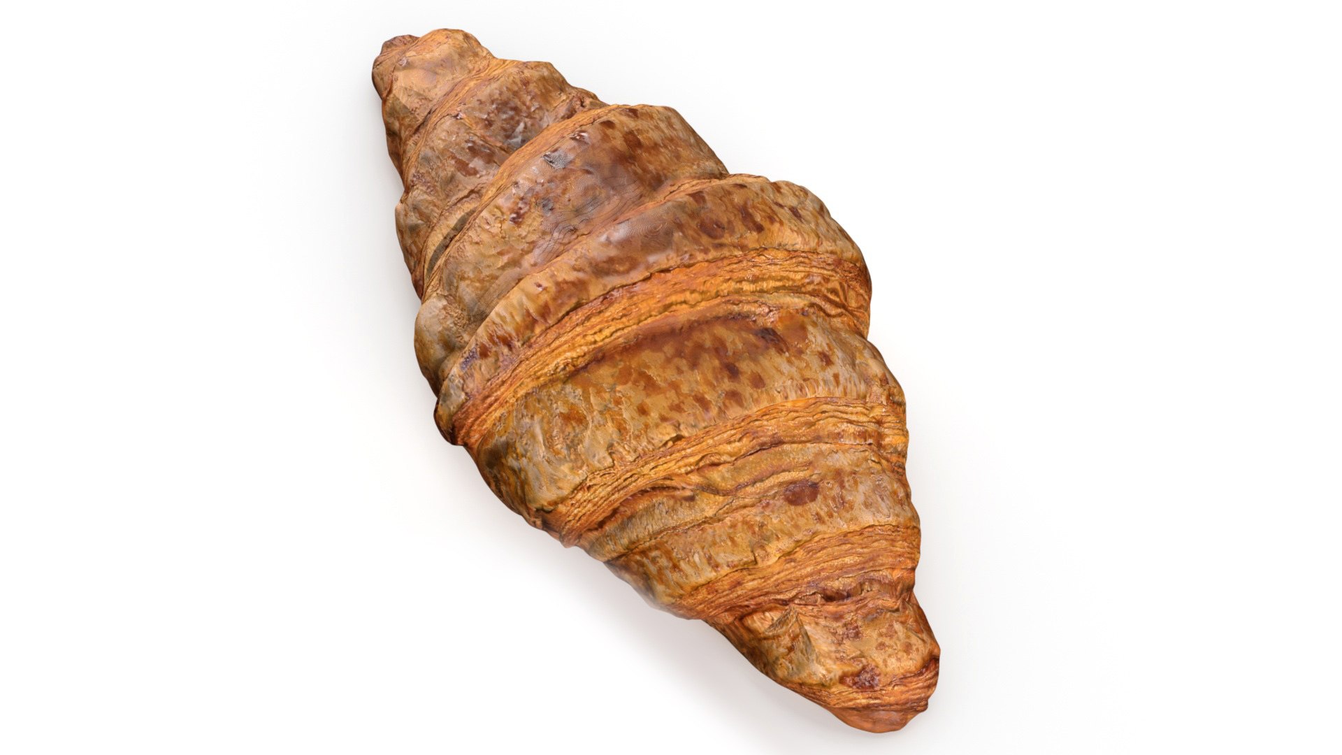 Classic Plain Croissant Whole 3D model preview
