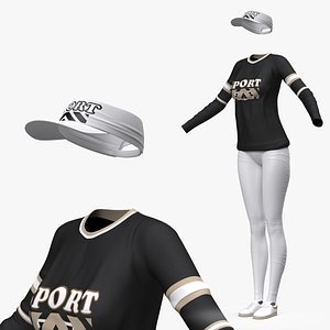 3D model Womens Activewear with Sun Visor