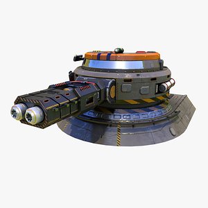low-poly heavy plasma turret 3d model