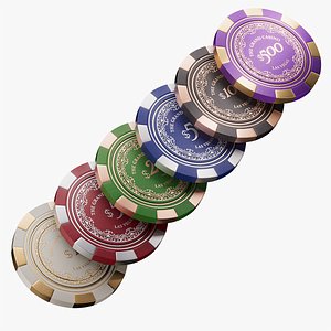 3D Premium Casino Poker Chips Set 3D model