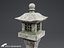 Linterna de pagoda de jardín japonés