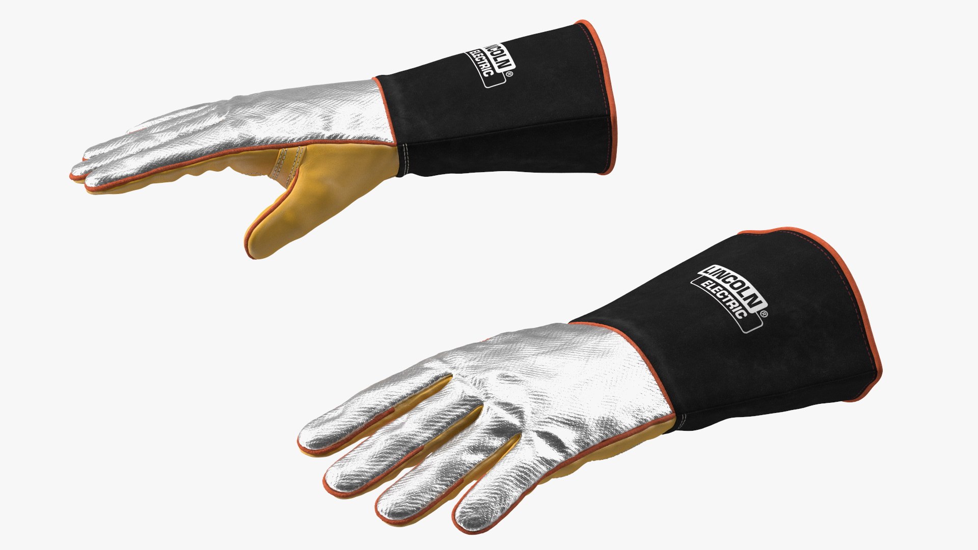 Lincoln Electric Reflective Welding Gloves Rigged for Maya 3D model preview