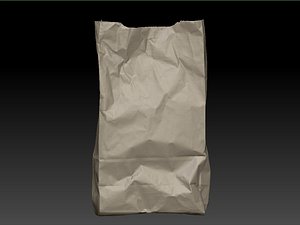 3d model paper grocery bag