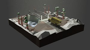 3D Diorama Bus model