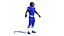 Blue Uniform Black Man Football Player Rigged for Maya