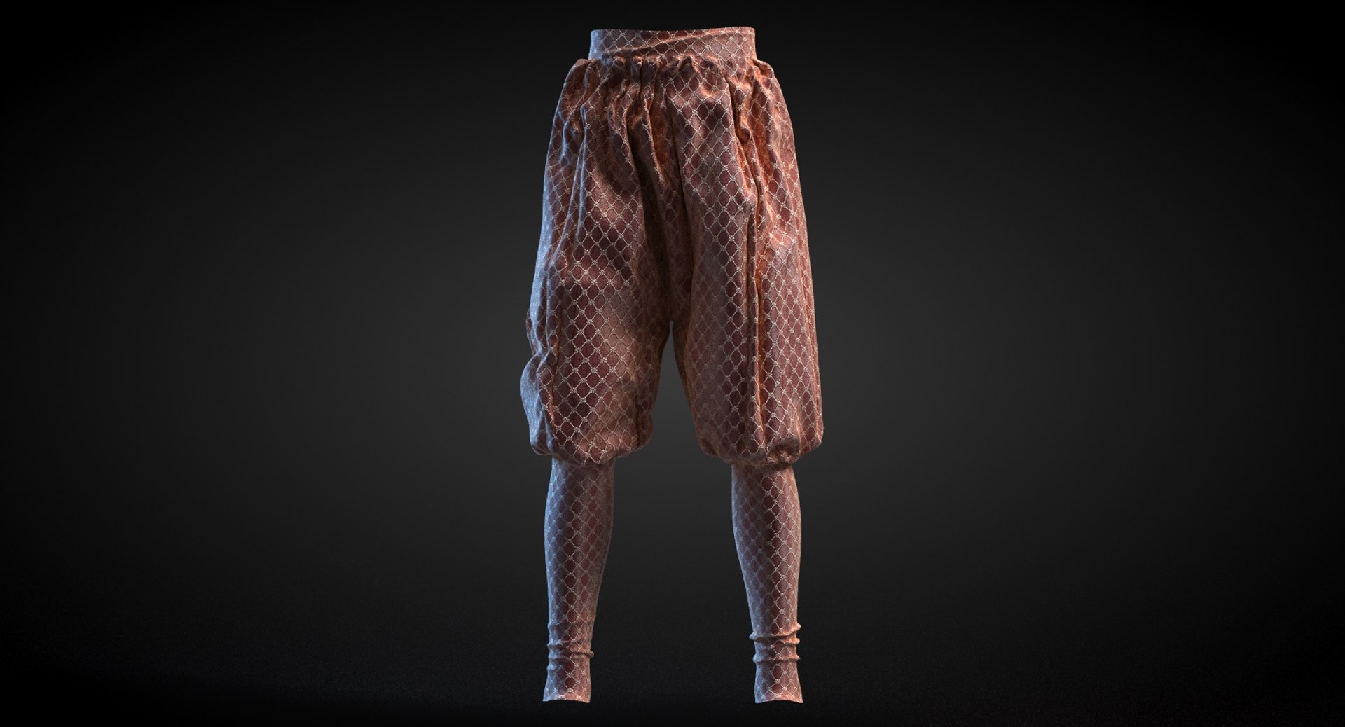 3D model Brown Medieval Pants VR / AR / low-poly