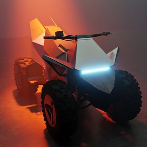 Cybertruck ATV Low Poly Cyberquad