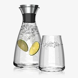 3d obj carafe glass water