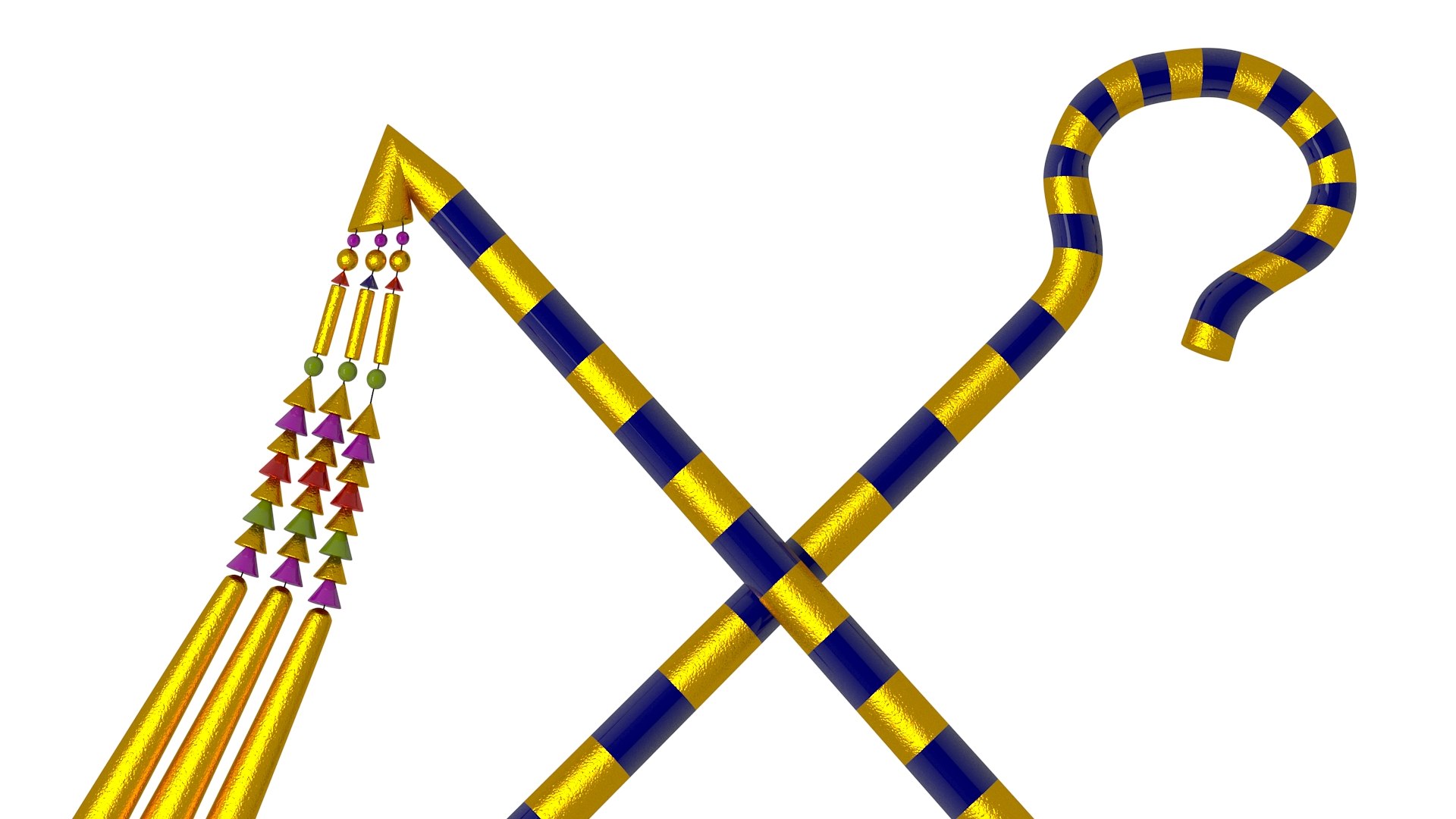 Egyptian Heka And Nekhakha Sceptres 3D - TurboSquid 2120933