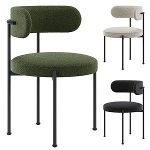 INESSE BOUCLE DINING CHAIR-CB2