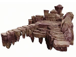 3D model Game-Ready Stylized Cliff Steps - Modular Sandstone Plateau Set