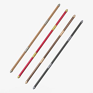 3D Japanese Spear 6FT Bo 4 colors model