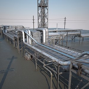 3d model industrial pipes