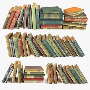 old books on a shelf set 1
