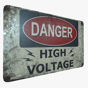 Sign Danger High Voltage Game Ready PBR Textures