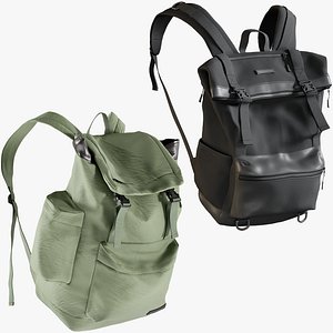 3D realistic backpack 3 collections