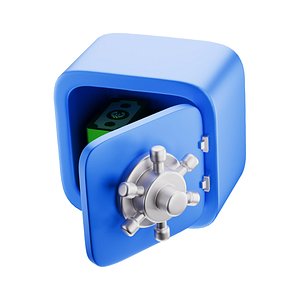Safe Open Euro Banknote Icon model