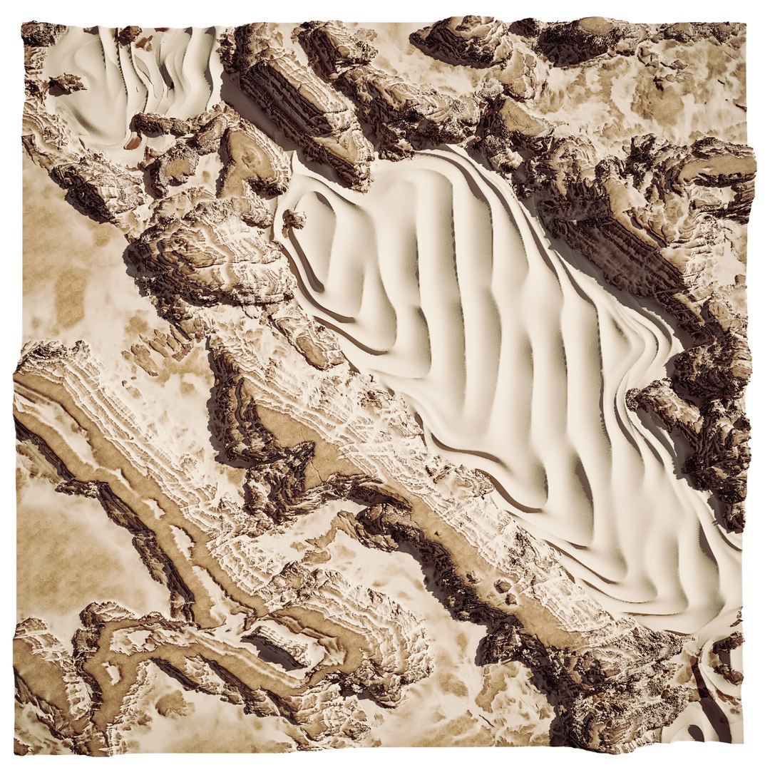 Desert Sand Dunes And Rocks Environment Landscape Terrain 3D Model 3D ...