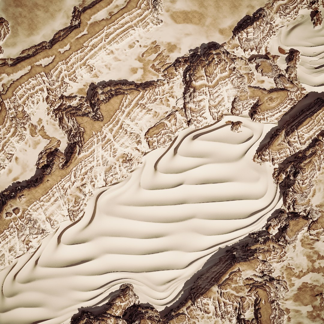 Desert Sand Dunes And Rocks Environment Landscape Terrain 3D Model 3D ...