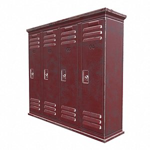 3D lockers04 pbr low-poly model