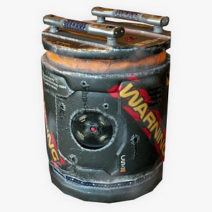 Sci fi Explosive Barrel Game Ready Asset