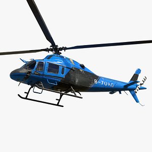 3D Helicopter B Blue AW119KX model