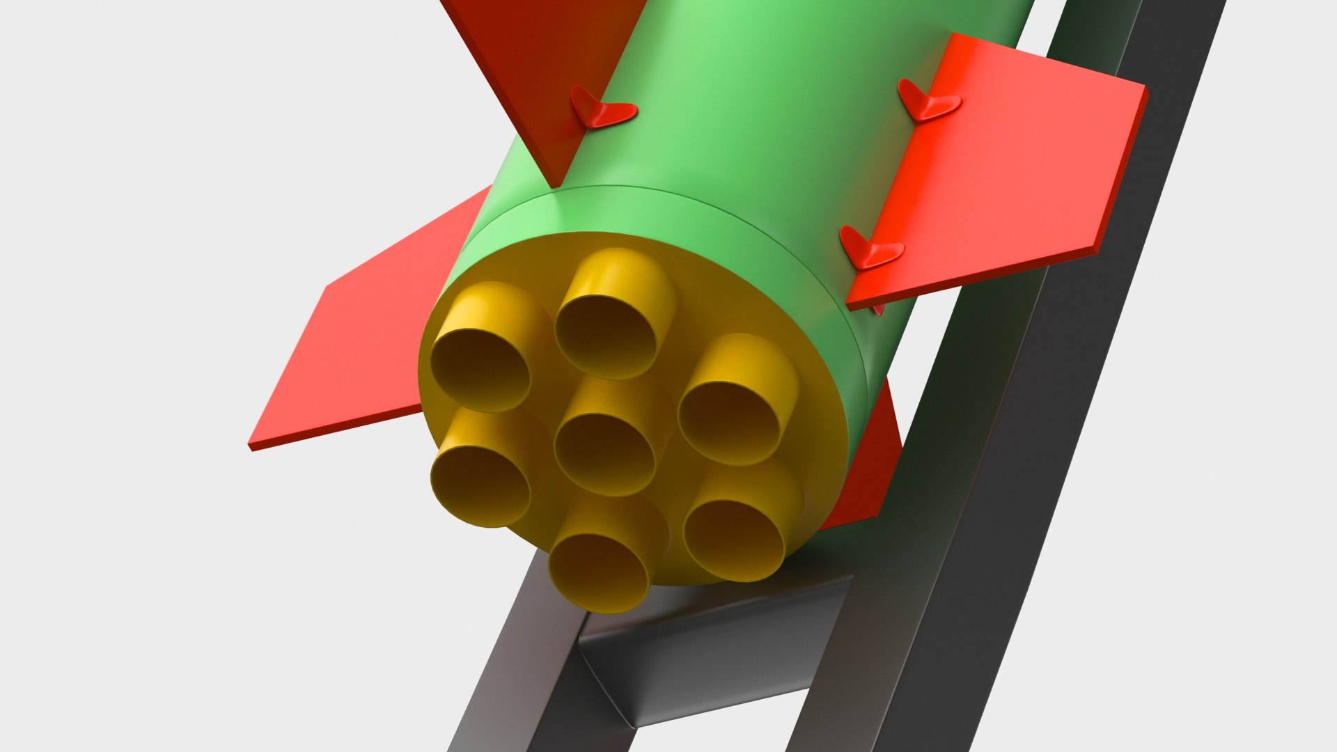 3D Qassam 3 Rocket With Launcher Model - TurboSquid 2235341