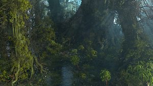 3D model Fantasy Swamp Tree Cave