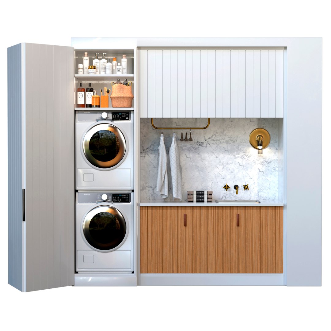 3D Laundry Room With Cosmetics - TurboSquid 1898654