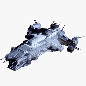 Sci-Fi Frigate Capital Spaceship Rigged PBR 3D model