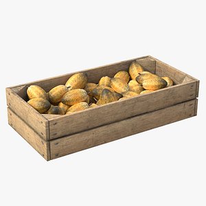 3D Cocoa Fruit Wooden Crate
